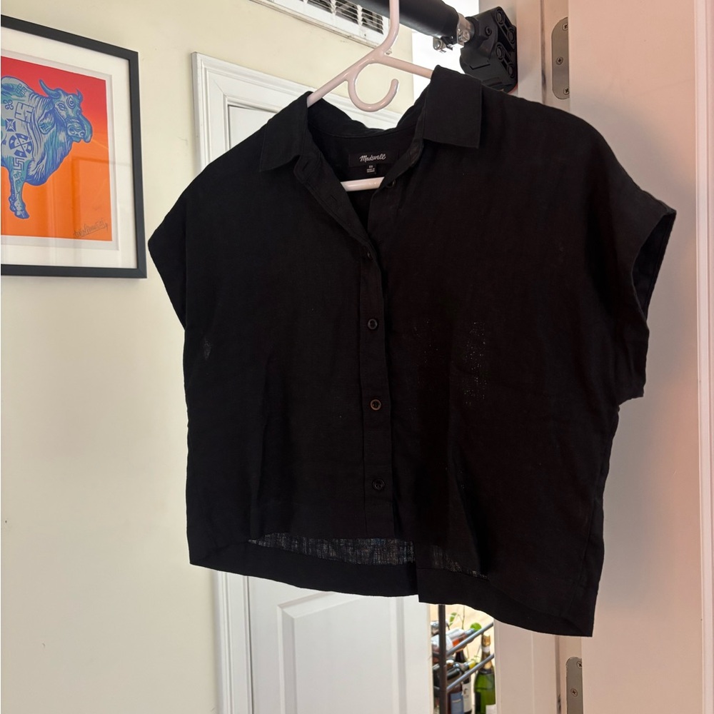 Madewell cropped linen shirt